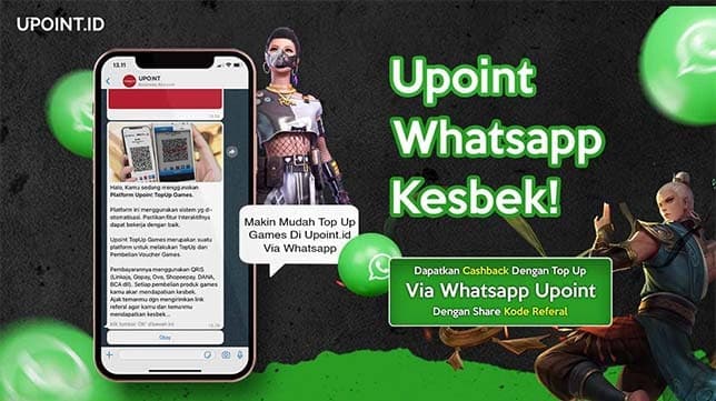 Cara Top Up dan Beli Voucher Game UPoint.id Lewat WhatsApp