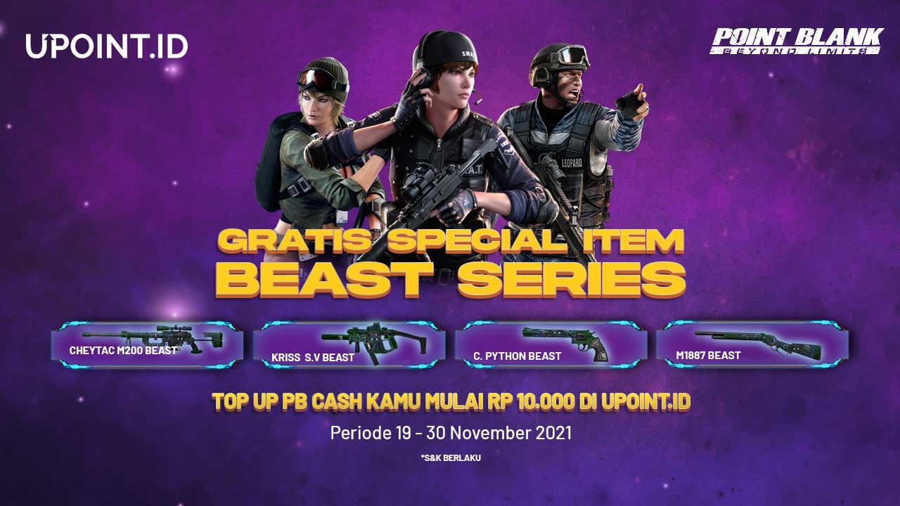 Gratis Item Beast Series Point Blank Hanya Top Up PB Cash di Upoint