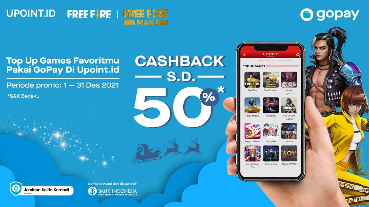 Nikmati Cashback GoPay hingga 50% Hanya Top Up di Upoint.id