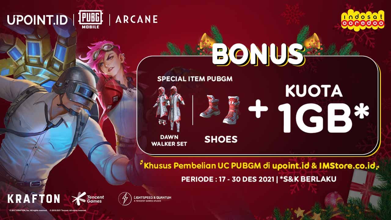 Gratis Special item PUBGM dan Kuota Indosat 1 GB Hanya di UPOINT.ID