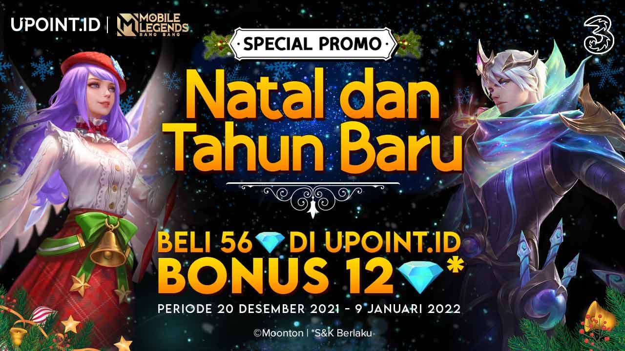 Promo Akhir Tahun! Dapatkan Bonus Diamonds Mobile Legends Pakai Three di UPOINT.ID