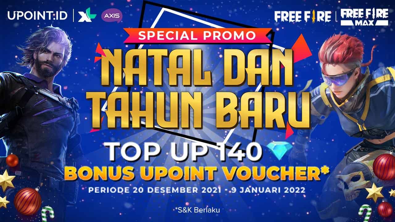 Promo Spesial Akhir Tahun! Bonus Upoint Voucher Free Fire Hanya Pakai XL Axis