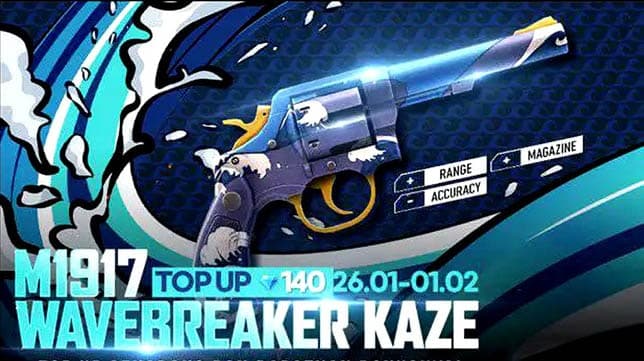 Cara Mendapatkan Gun Skin M1917 Wavebreaker Kaze Free Fire