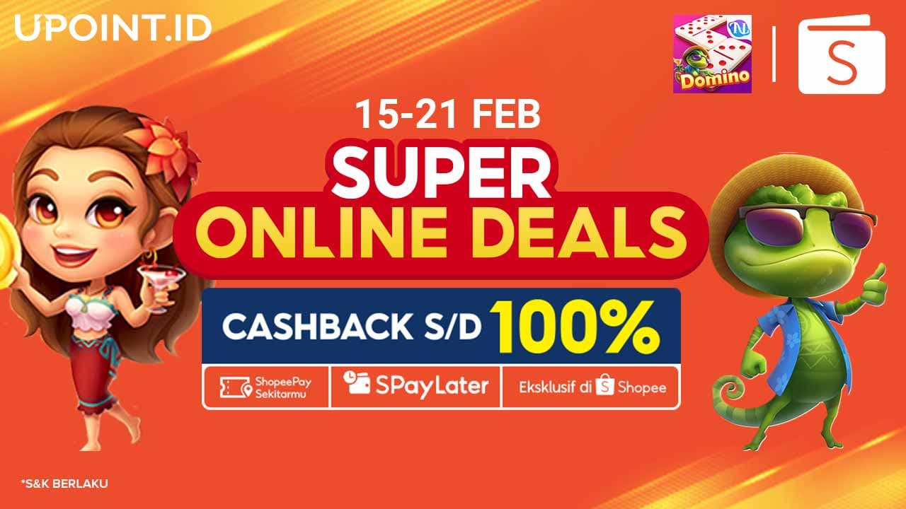 Promo Super Online Deals! Dapatkan Cashback ShopeePay hingga 100% Hanya di UPOINT.ID