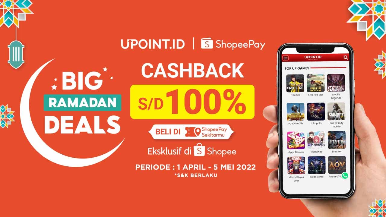 Ramadan Sale! Nikmati Cashback ShopeePay hingga 100% dengan Top Up Games di UPOINT.ID