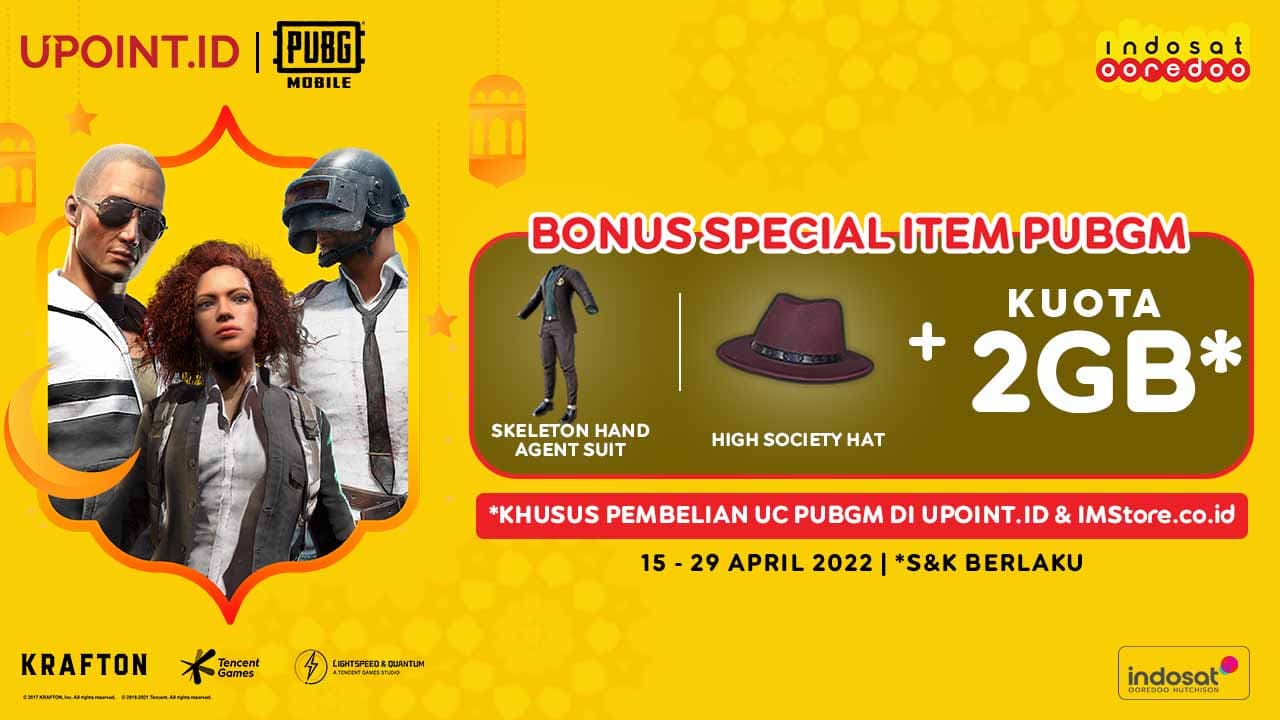 Bonus Special Item PUBGM dan Kuota Indosat 2GB Hanya di UPOINT.ID