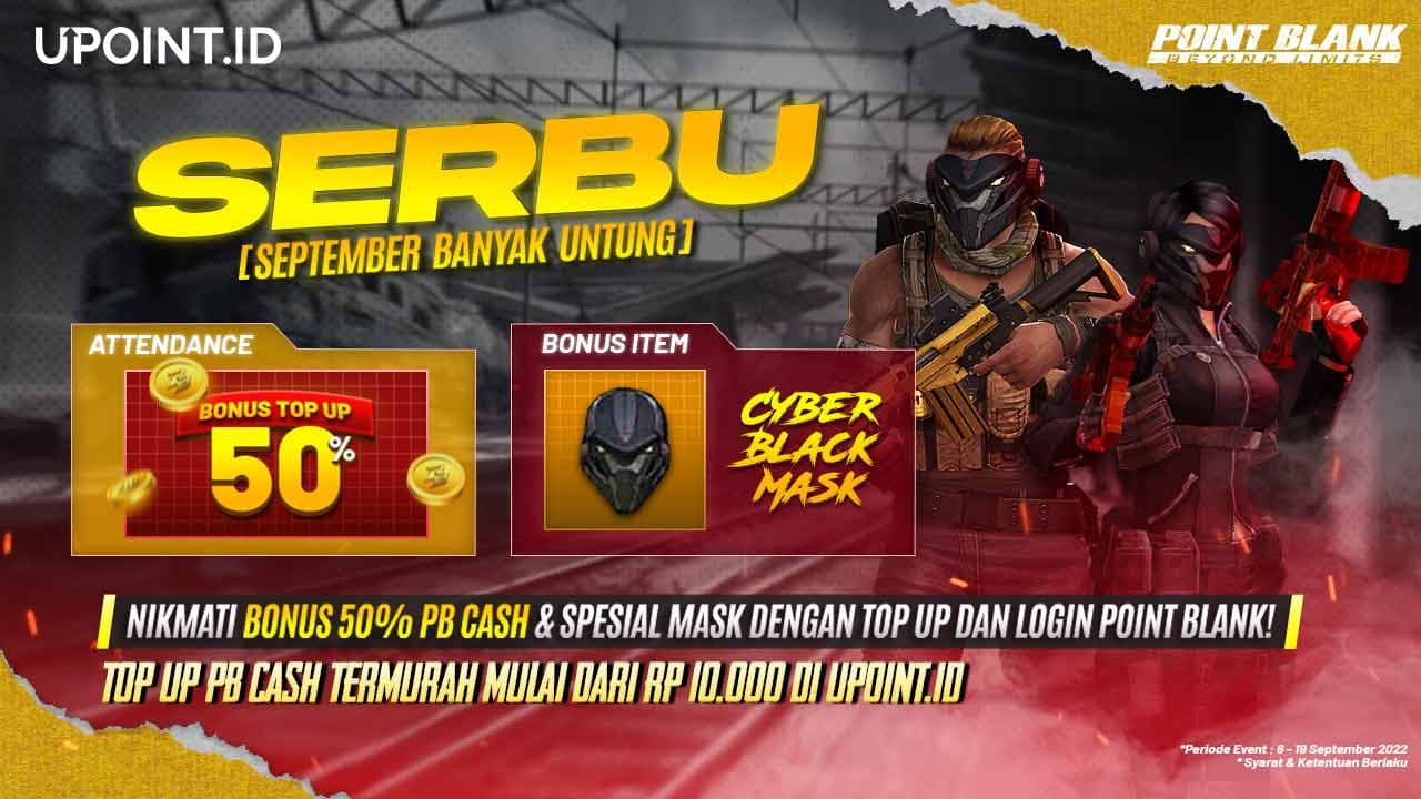 Nikmati Bonus 50% PB Cash dan Spesial Mask dengan Top Up PB Cash di UPOINT.ID