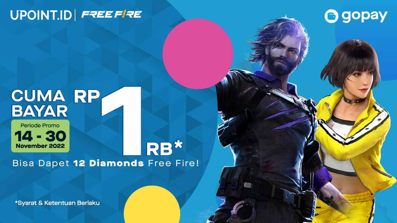 Bayar Rp 1 ribu Pakai GoPay Bisa Dapat 12 Diamonds Free Fire di UPOINT.ID