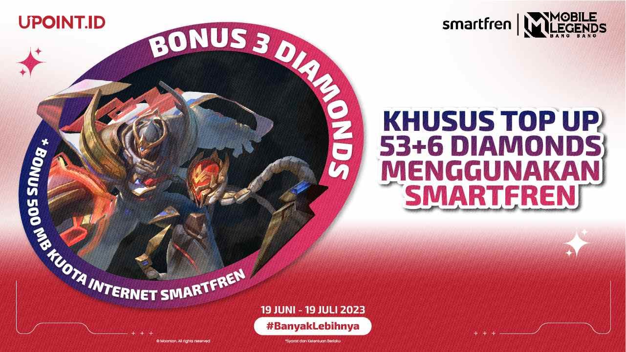 Top Up Diamonds MLBB pakai Smartfren di UPOINT.ID dapat Bonus Diamonds dan Kuota
