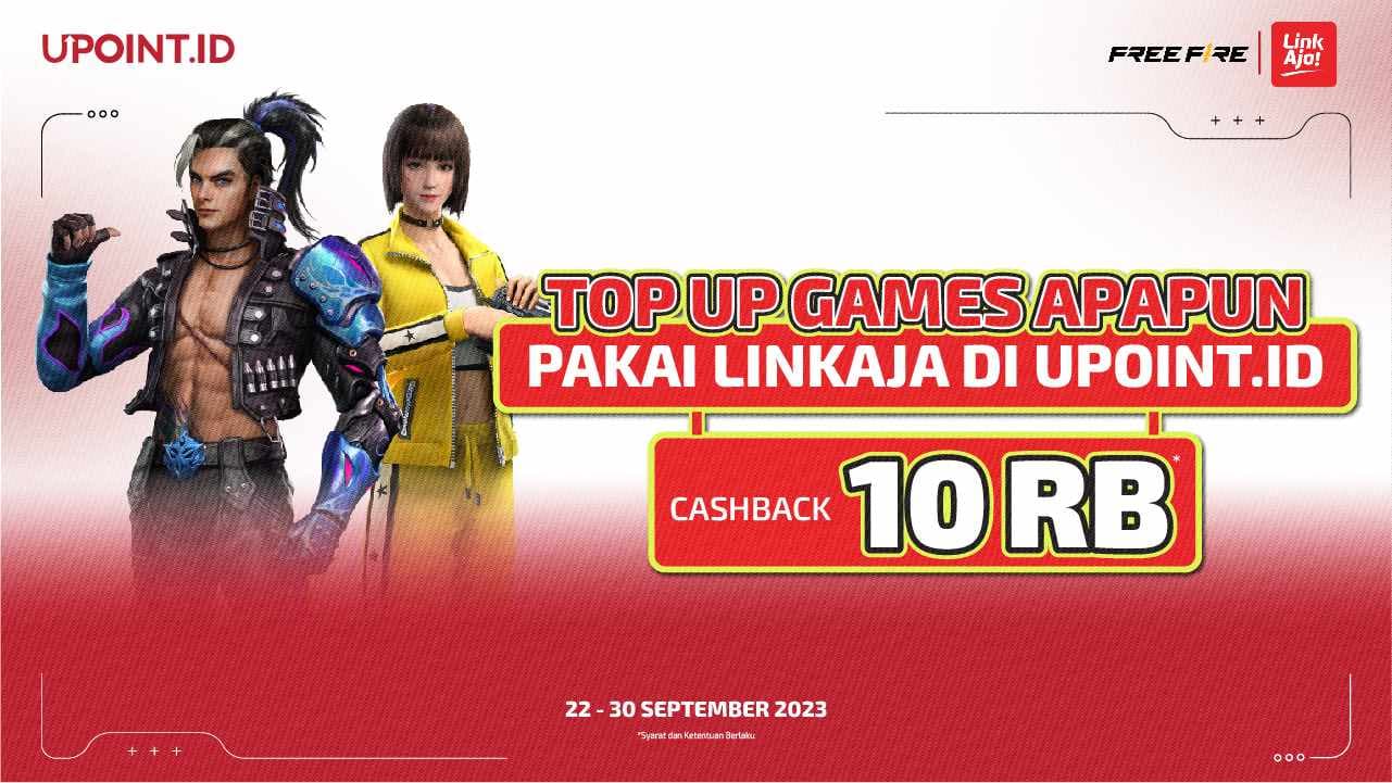 CASHBACK 10 Ribu Buat Kamu yang Top Up Game Apapun di UPOINT.ID Pakai LinkAja