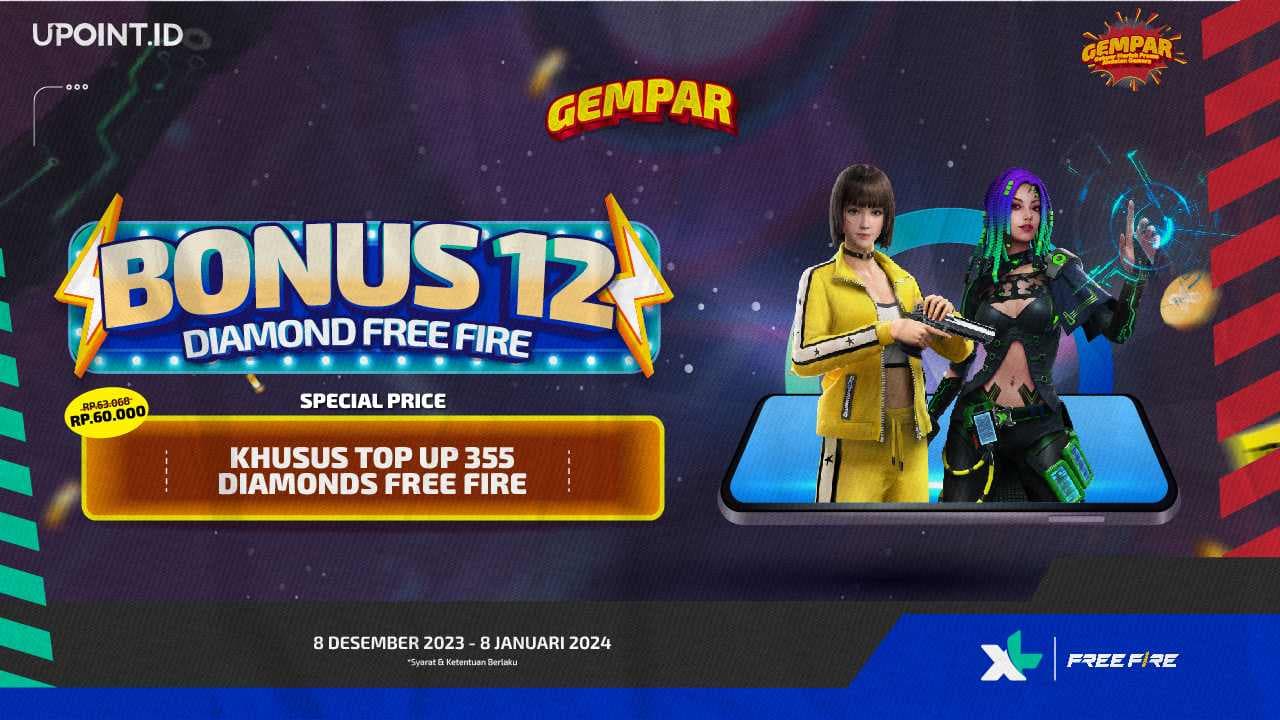 Top Up Diamonds Free Fire mu pakai XL di UPOINT.ID Langsung Dapatkan Bonus Diamond dan Potongan Harga