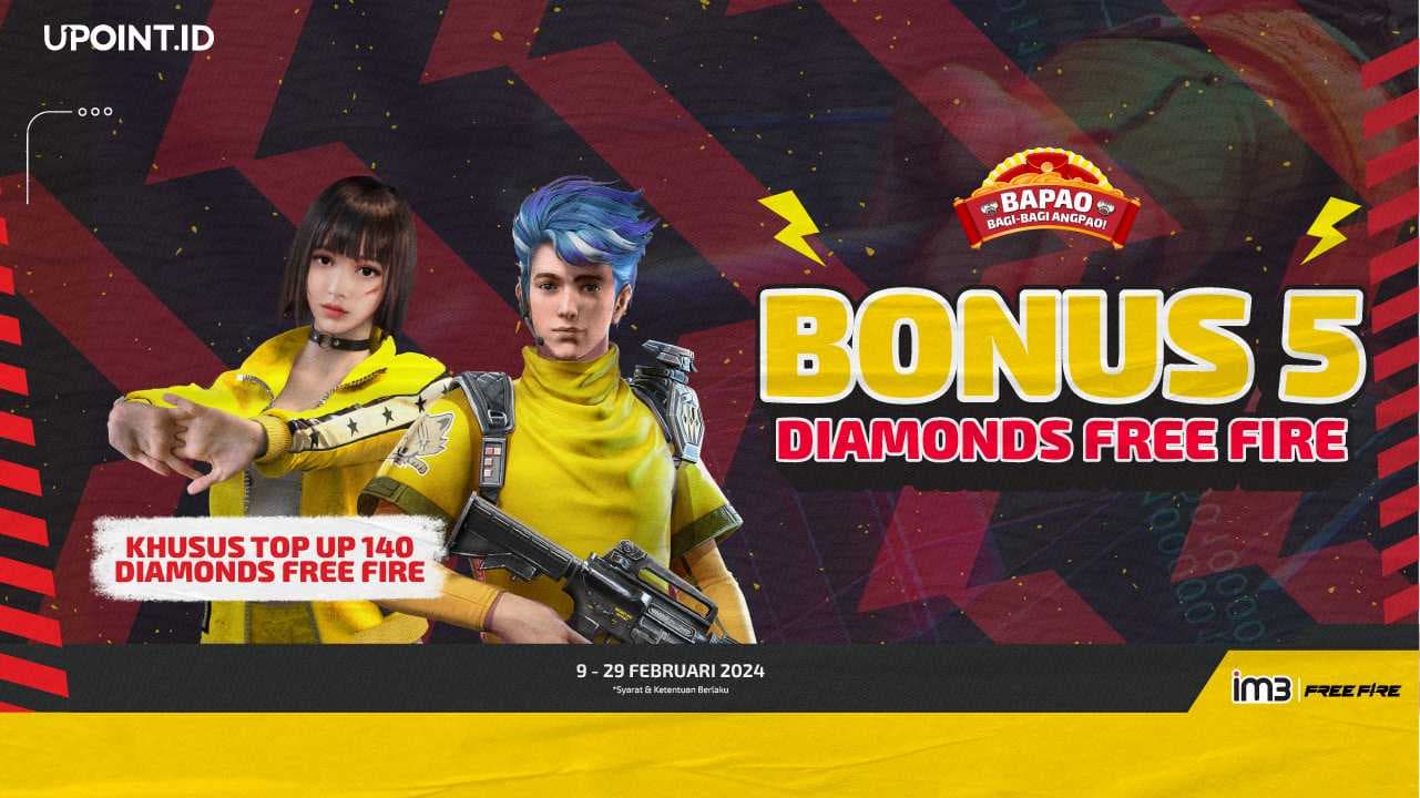 Top Up Diamonds Free Fire mu pakai IM3 di UPOINT.ID dan Dapatkan Bonus Diamondsnya!