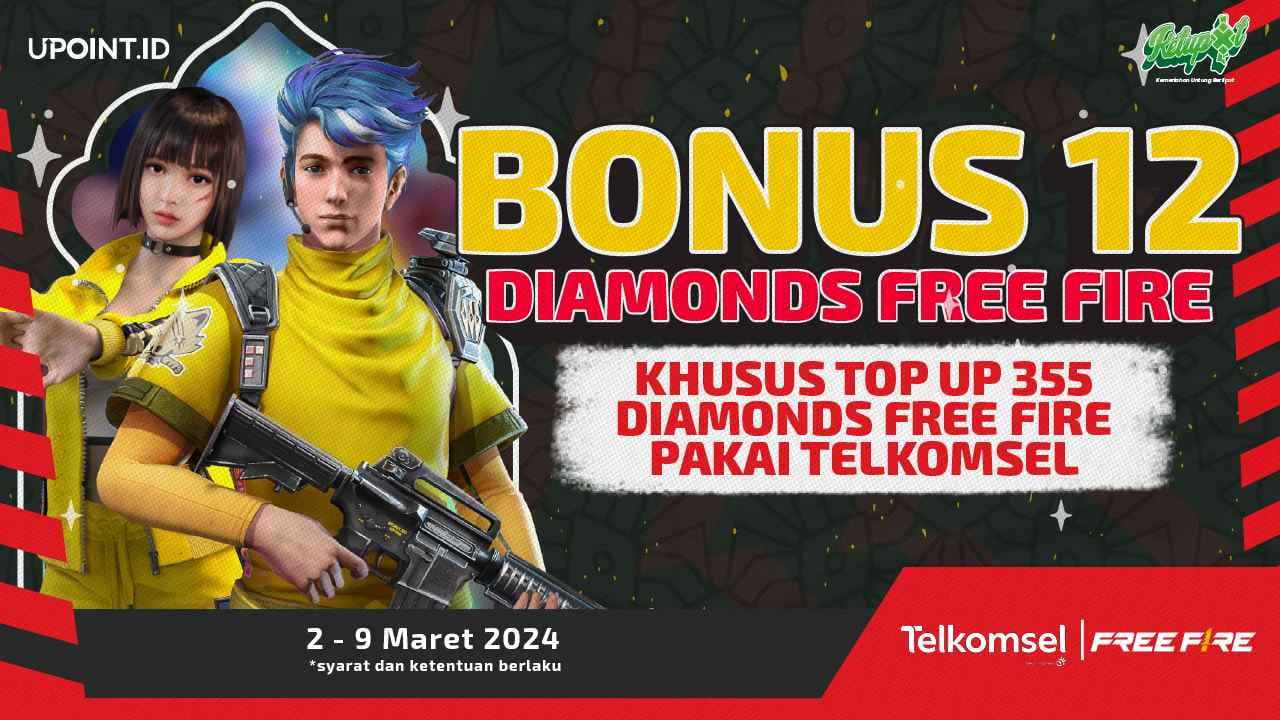 Bonus Diamonds Free Fire Khusus Kamu yang Top Up Free Fire Pakai Telkomsel di UPOINT.ID