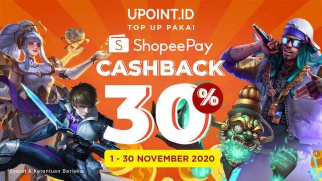 Dapatkan Cashback hingga 30% ShopeePay Hanya di Upoint
