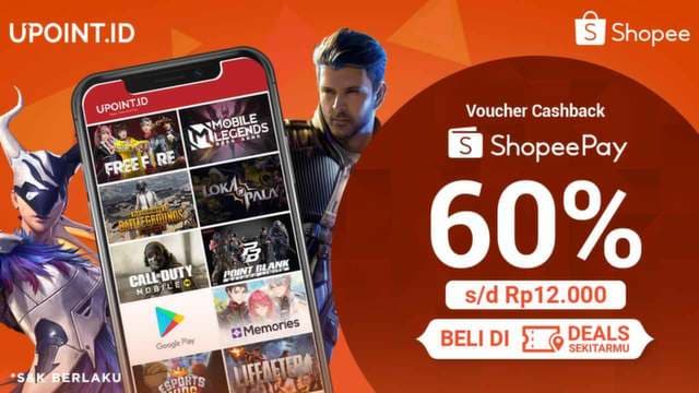 Promo Spesial ShopeePay di Upoint, Dapat Cashback hingga 60%