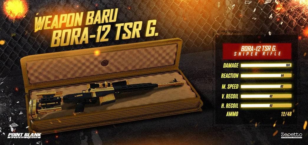 Point Blank Rilis BORA-12 TSR Gold, Weapon Sniper Rifle Baru dengan Damage Mematikan!