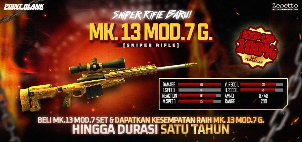 Point Blank Rilis Mk. 13 Mod. 7 Gold, Sniper Rifle Baru dengan Damage Mematikan