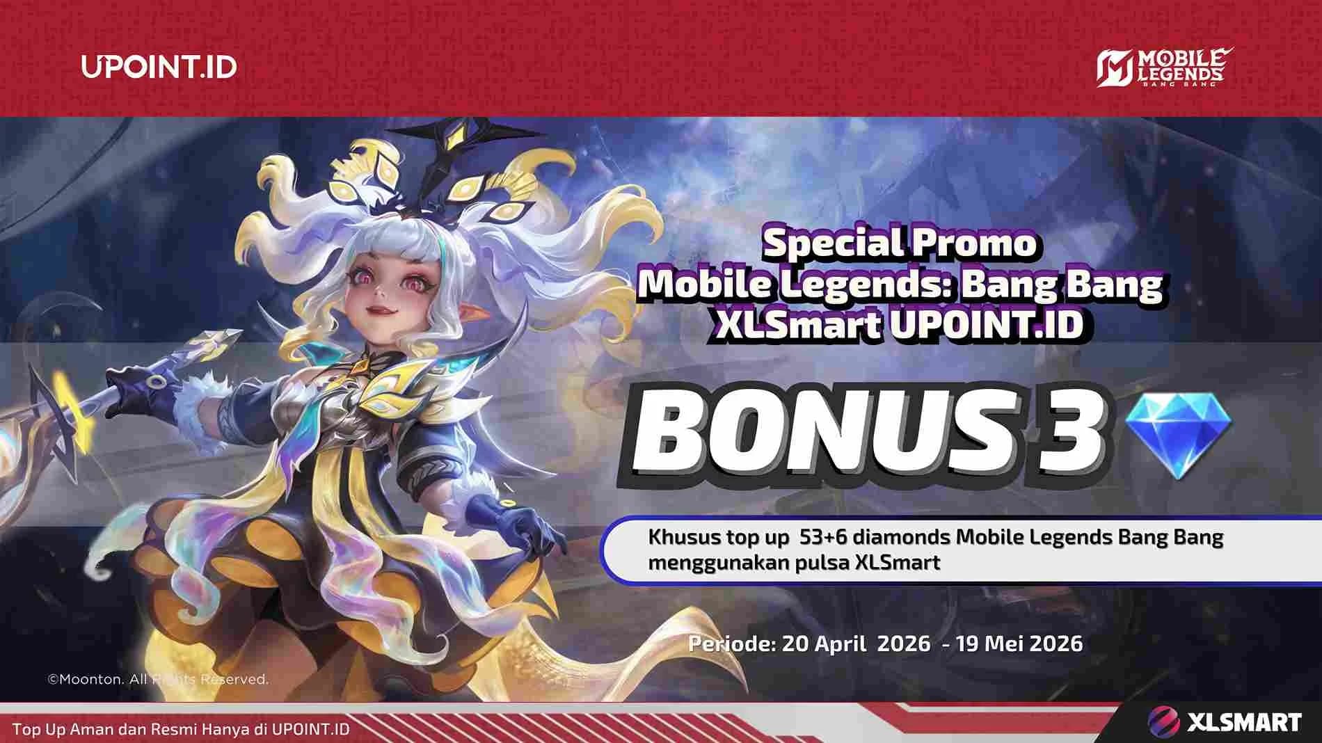 Pejuang Land of Dawn Pengguna XL & Axis Kumpul! Top Up MLBB di UPOINT.ID, Langsung Cair Bonus Diamond-nya!