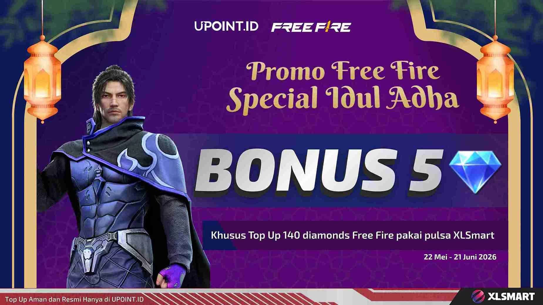 Special Idul Adha! Cuan Buat User XL & Axis, Top Up 140 Diamond FF di UPOINT.ID Langsung Dapat Bonus!