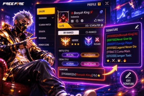 Bio FF Estetik: Kode Warna & Contoh Profil Free Fire yang Keren