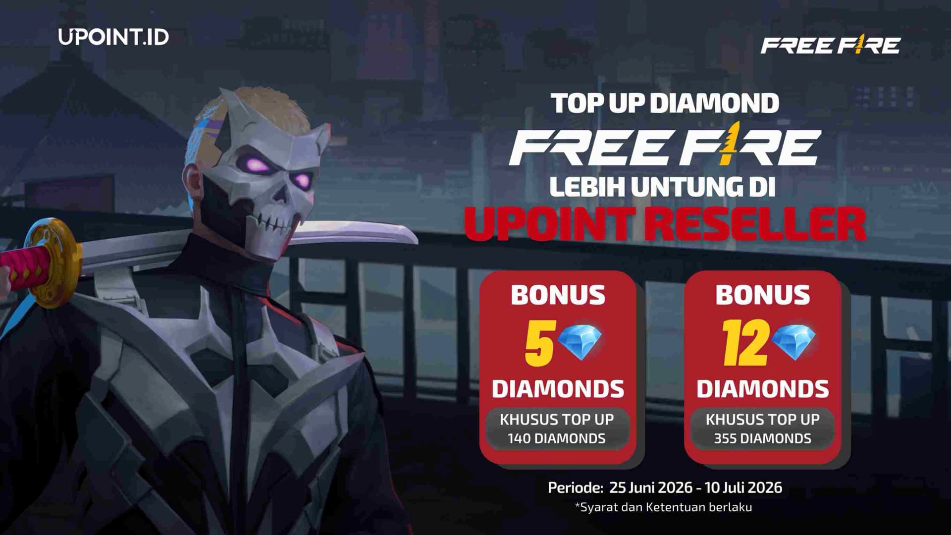 Libur Sekolah Juragan UPoint Reseller Makin Cuan! Top Up 140 & 355 Diamond FF Auto Dapat Ekstra Bonus!