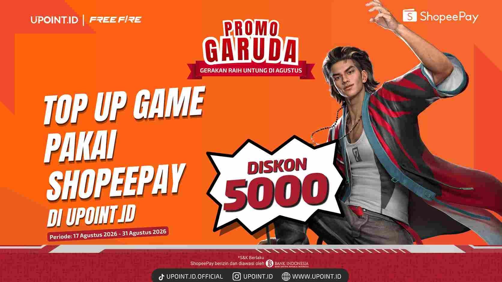 Pengguna Shopeepay Merapat! Lagi ada Diskon Rp5.000 di UPOINT.ID