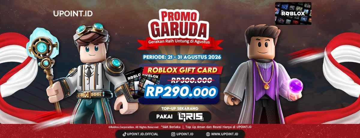 Promo Top Up Roblox Diskon Rp10.000 di UPOINT.ID, Bayar Pakai QRIS BNC