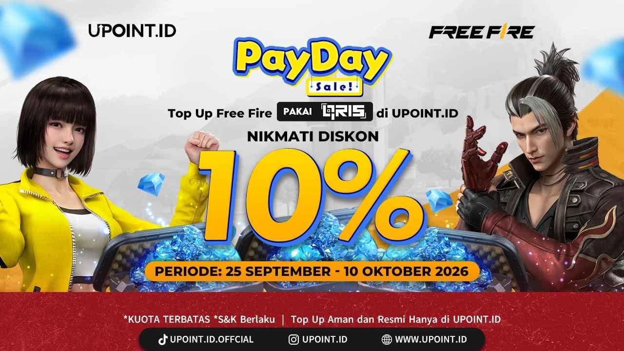 Promo Top Up Free Fire Diskon 10% via QRIS BNC