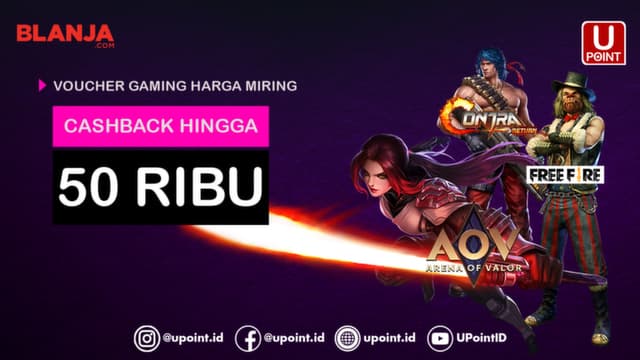 Beli Voucher Games di Blanja.com CASHBACK HINGGA 50 RIBU