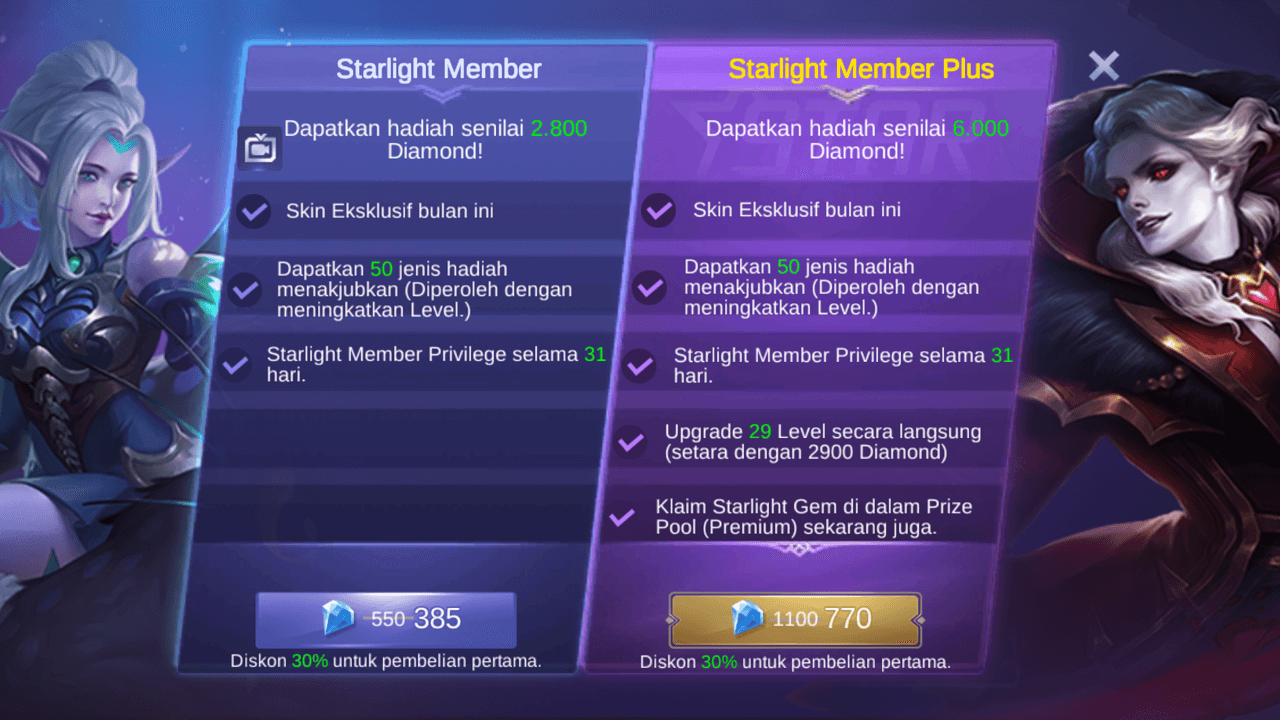Keuntungan Menjadi Starlight Member Mobile Legends