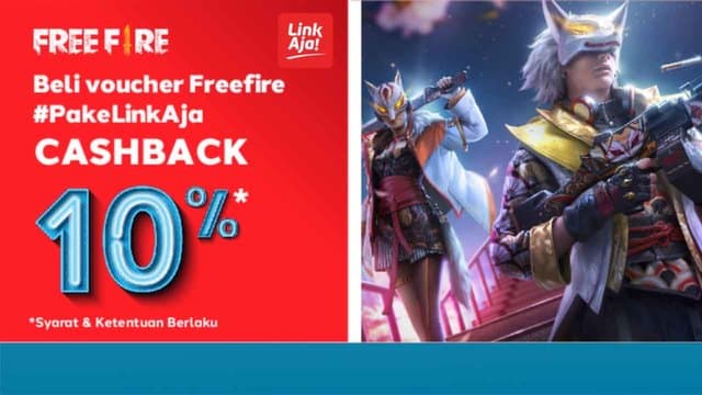 Beli Voucher Game Free Fire Cashback 10% Pakai LinkAja