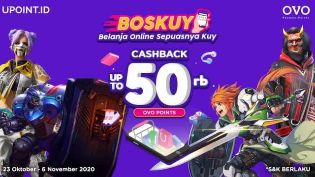 Cashback OVO 5% hingga 50 Ribu Hanya Top Up di Upoint.id